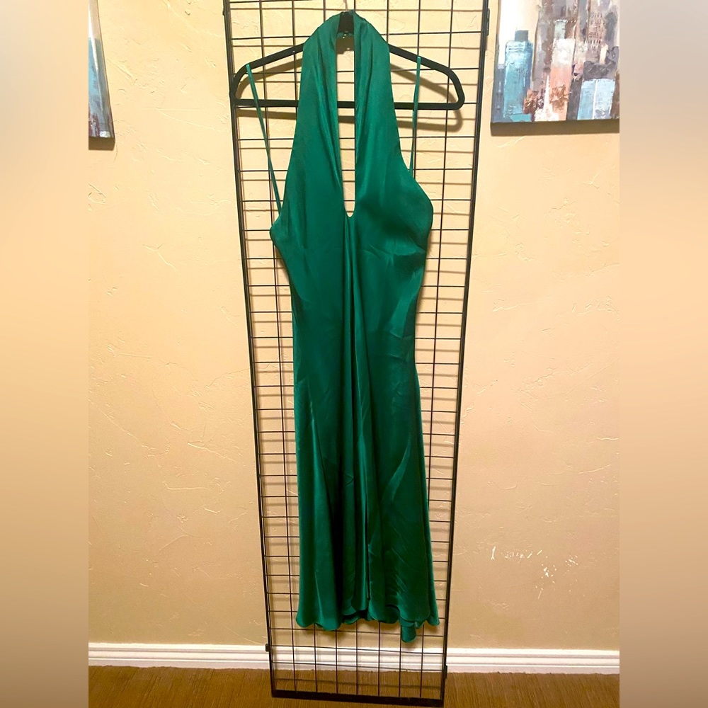 Elegant Silk Halter Dress